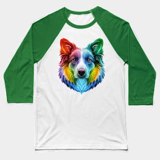 Dog head Colourful Portrait Baseball T-Shirt